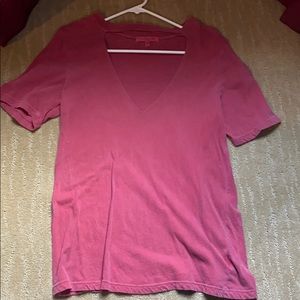V neck Light washed Red Over sized shirt
